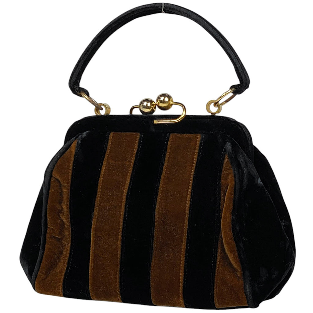 フェンディ ペカン柄 ハンドバッグ 手提げ ハンドバッグ ベルベット ブラック ブラウン レディース 【中古】brbag