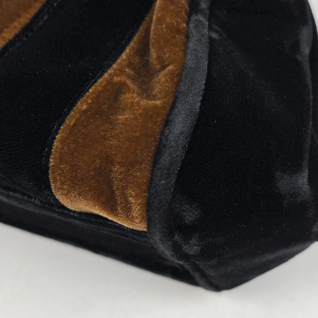 フェンディ ペカン柄 ハンドバッグ 手提げ ハンドバッグ ベルベット ブラック ブラウン レディース 【中古】brbag