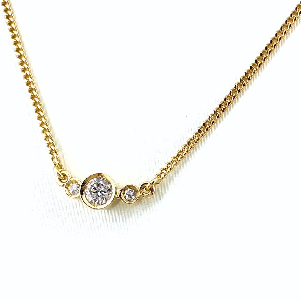 メレダイヤ デザインネックレス YG イエローゴールド ペンダント ネックレス 750 ダイヤモンド レディース 【中古】nbjwl