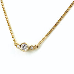 メレダイヤ デザインネックレス YG イエローゴールド ペンダント ネックレス 750 ダイヤモンド レディース 【中古】nbjwl