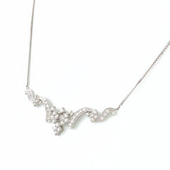メレダイヤ デザインネックレス プラチナ ペンダント ネックレス Pt900 Pt850 ダイヤモンド レディース 【中古】nbjwl
