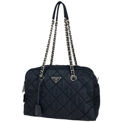 プラダ ロゴプレート ショルダーバッグ ショルダーバッグ テスートナイロン ネロ(ブラック) レディース 【中古】brbag