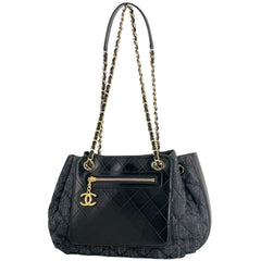 シャネル ココマーク チェーン ショルダーバッグ マトラッセ ショルダーバッグ デニム ブラック レディース 【中古】brbag