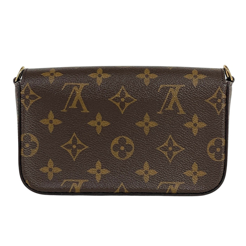 ルイ・ヴィトン ミュルティ ポシェット フェリシー 斜め掛け ポーチ カーキ ショルダーバッグ モノグラム ブラウン グリーン M80091 レディース 【中古】brbag