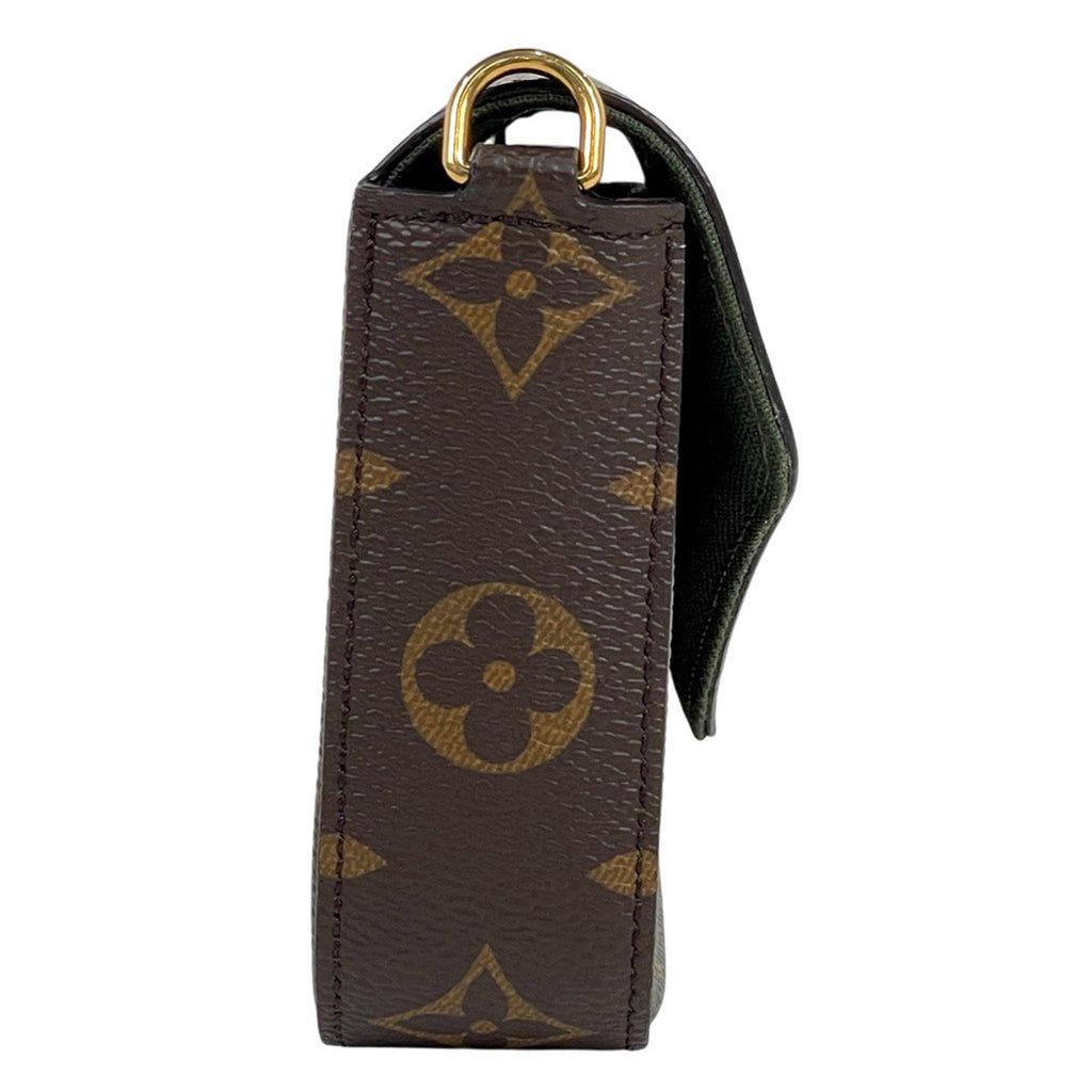 ルイ・ヴィトン ミュルティ ポシェット フェリシー 斜め掛け ポーチ カーキ ショルダーバッグ モノグラム ブラウン グリーン M80091 レディース 【中古】brbag