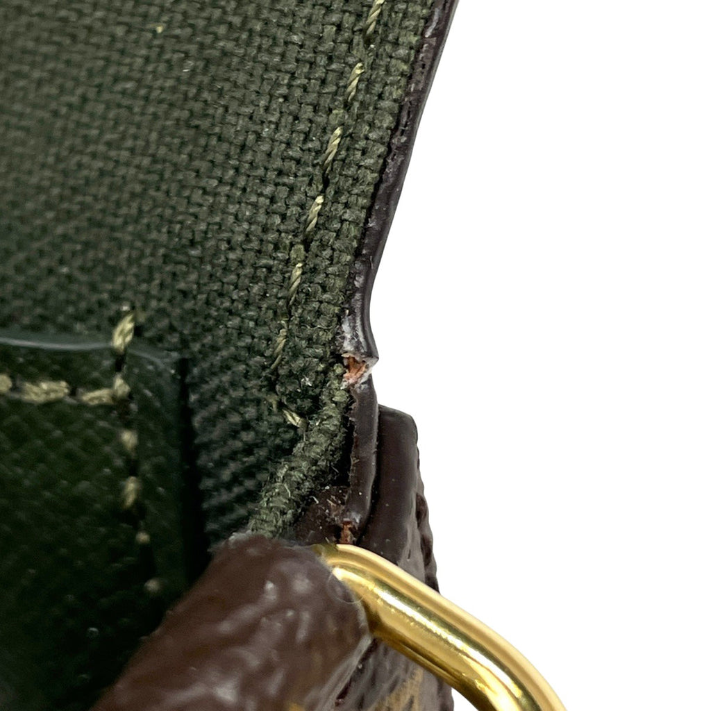 ルイ・ヴィトン ミュルティ ポシェット フェリシー 斜め掛け ポーチ カーキ ショルダーバッグ モノグラム ブラウン グリーン M80091 レディース 【中古】brbag