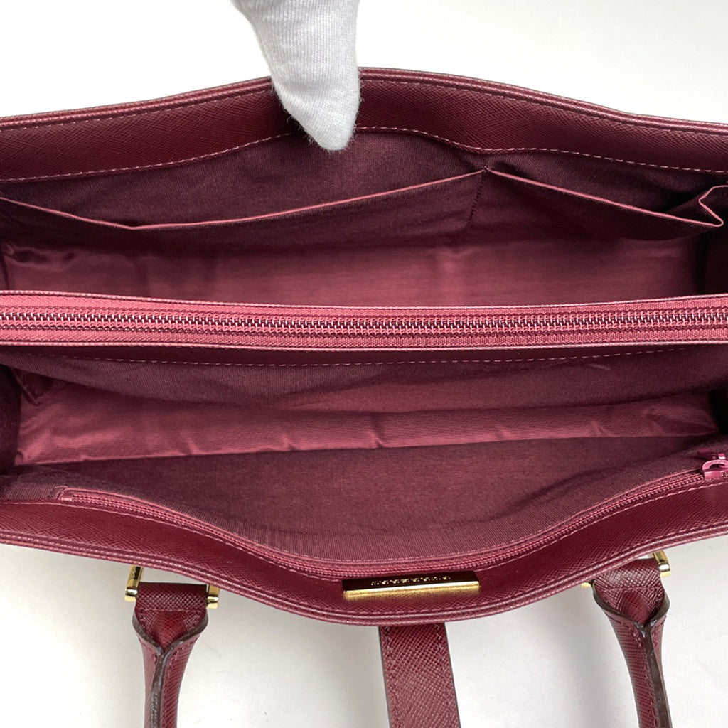 バーバリー チェック柄 ハンドバッグ ノバチェック ハンドバッグ キャンバス ベージュ ボルドー レディース 【中古】brbag
