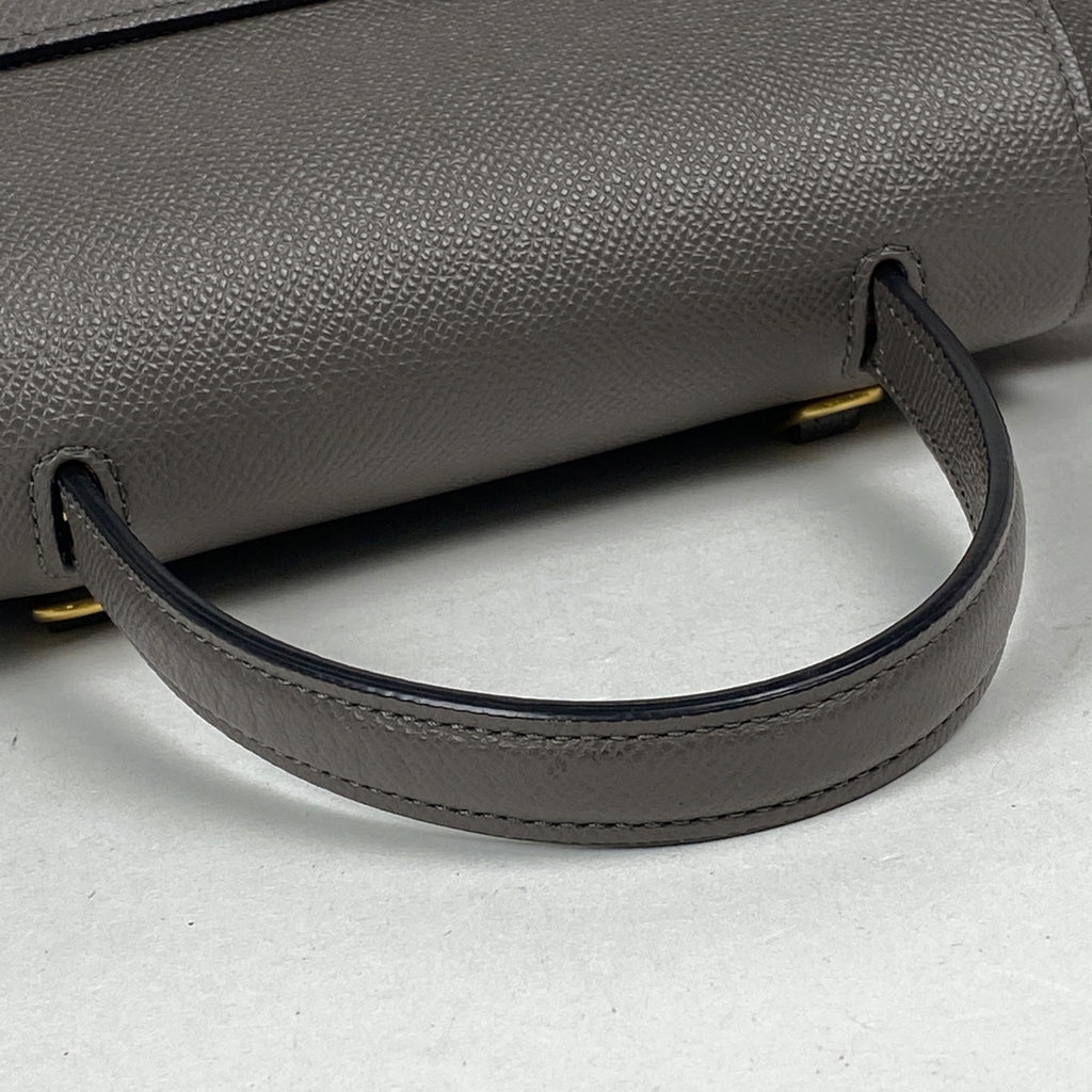 セリーヌ ベルトバッグ ナノ 2WAY ショルダーバッグ ハンドバッグ レザー グレー レディース 【中古】brbag