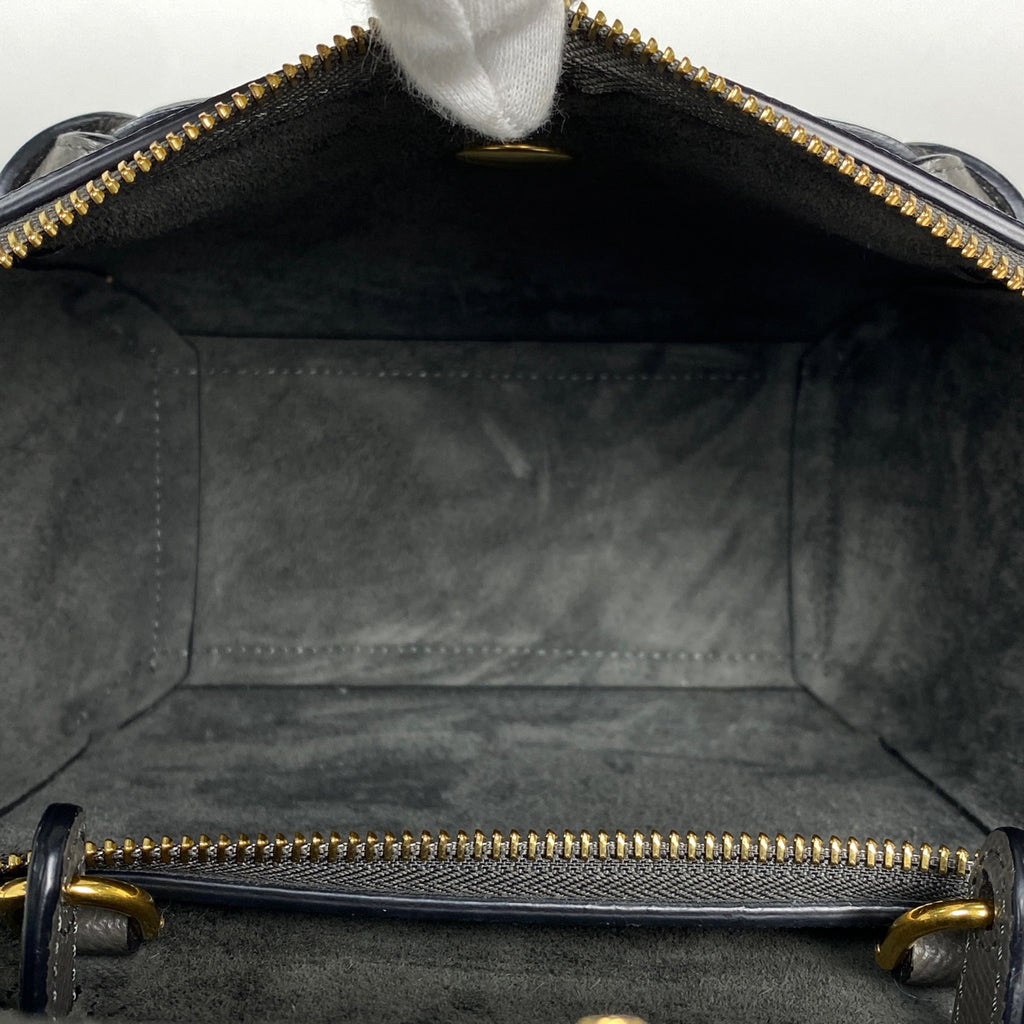 セリーヌ ベルトバッグ ナノ 2WAY ショルダーバッグ ハンドバッグ レザー グレー レディース 【中古】brbag