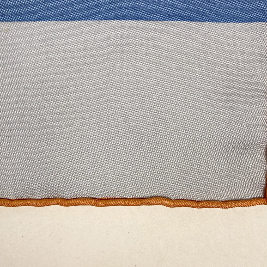 エルメス パームツリー柄 ストール アロハ スカーフ レクタングル ストール シルク ライトブルー マルチカラー レディース 【中古】brbag