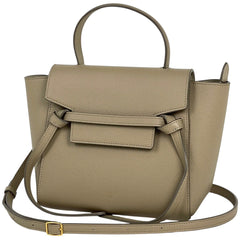 セリーヌ ベルトバッグ ナノ 2WAY ショルダーバッグ ハンドバッグ レザー ベージュ レディース 【中古】brbag