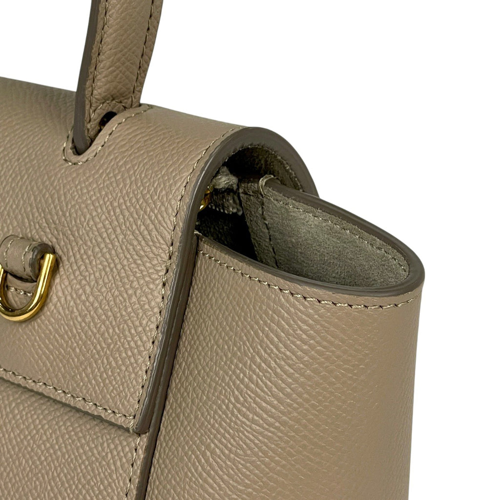 セリーヌ ベルトバッグ ナノ 2WAY ショルダーバッグ ハンドバッグ レザー ベージュ レディース 【中古】brbag