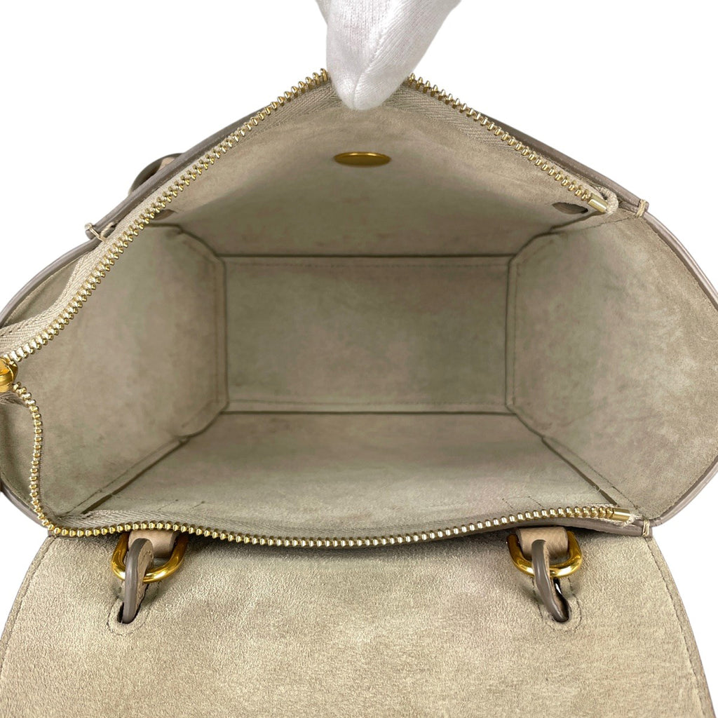 セリーヌ ベルトバッグ ナノ 2WAY ショルダーバッグ ハンドバッグ レザー ベージュ レディース 【中古】brbag