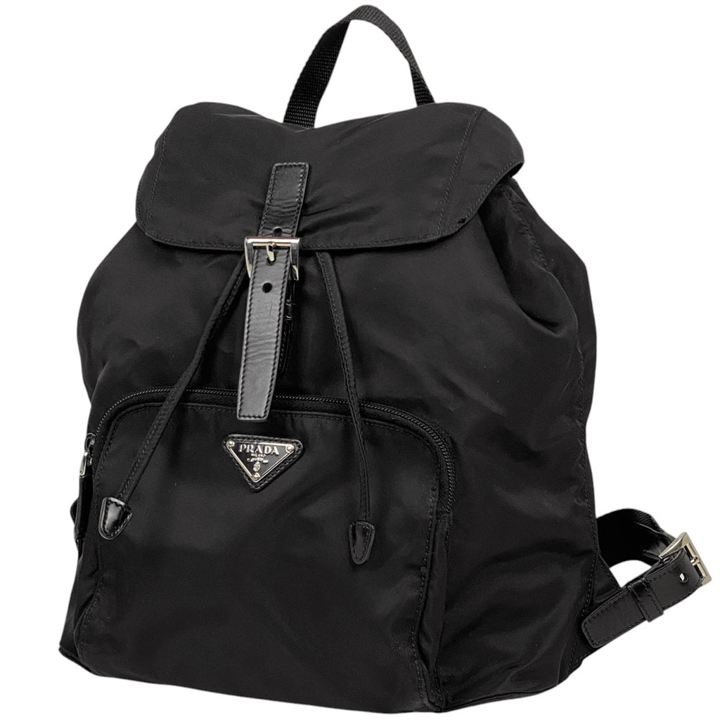 プラダ ロゴプレート リュックサック バックパック デイパック リュック ナイロン ネロ(ブラック) レディース 【中古】brbag