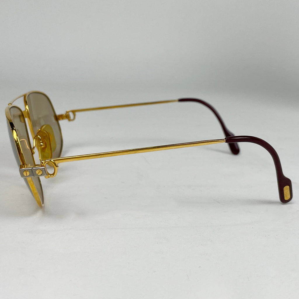 カルティエ サントス サングラス ドゥ アイウェア サングラス メタル ゴールド レディース 【中古】brbag