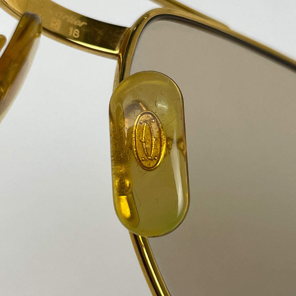 カルティエ サントス サングラス ドゥ アイウェア サングラス メタル ゴールド レディース 【中古】brbag