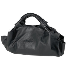ロエベ ナッパアイレ 手提げ アナグラム ハンドバッグ レザー ブラック レディース 【中古】brbag
