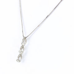 メレダイヤ デザインネックレス WG ホワイトゴールド ペンダント ネックレス K18 WG ダイヤモンド レディース 【中古】nbjwl