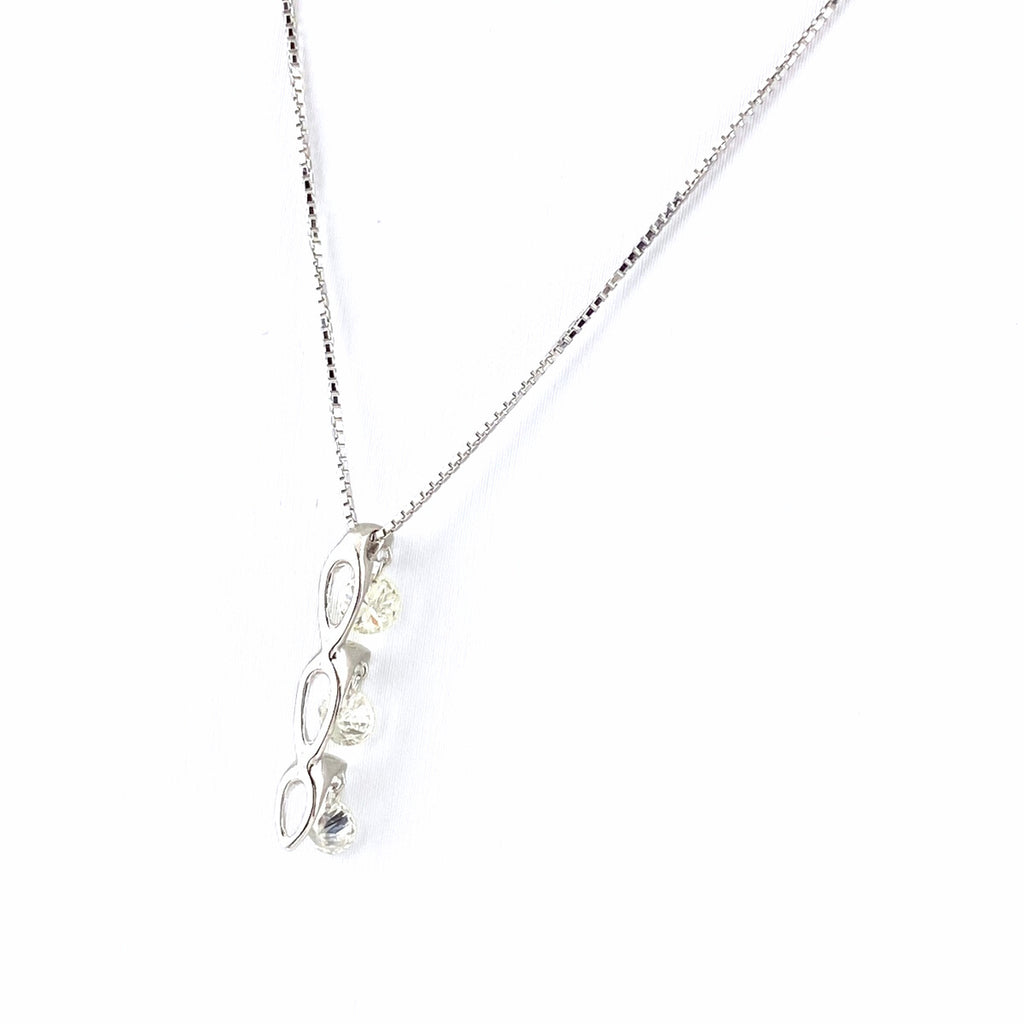 メレダイヤ デザインネックレス WG ホワイトゴールド ペンダント ネックレス K18 WG ダイヤモンド レディース 【中古】nbjwl