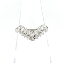 メレダイヤ デザインリング プラチナ 指輪 リング 7号 Pt900 ダイヤモンド レディース 【中古】nbjwl