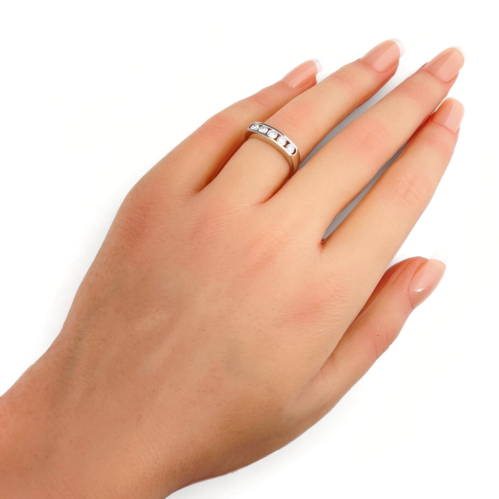 メレダイヤ デザインリング プラチナ 指輪 リング 11号 Pt900 ダイヤモンド レディース 【中古】nbjwl