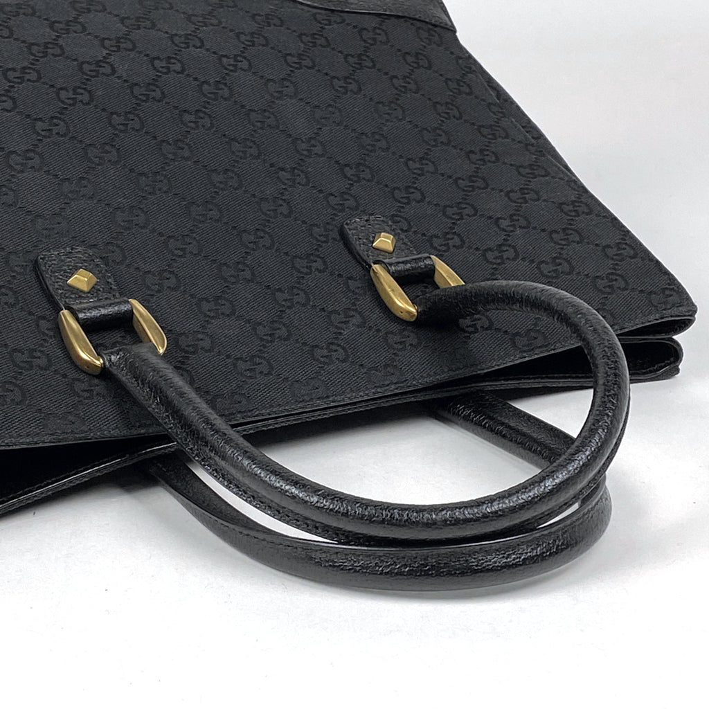 グッチ GG柄 トートバッグ 手提げ トートバッグ GGキャンバス ブラック 120897 レディース 【中古】brbag