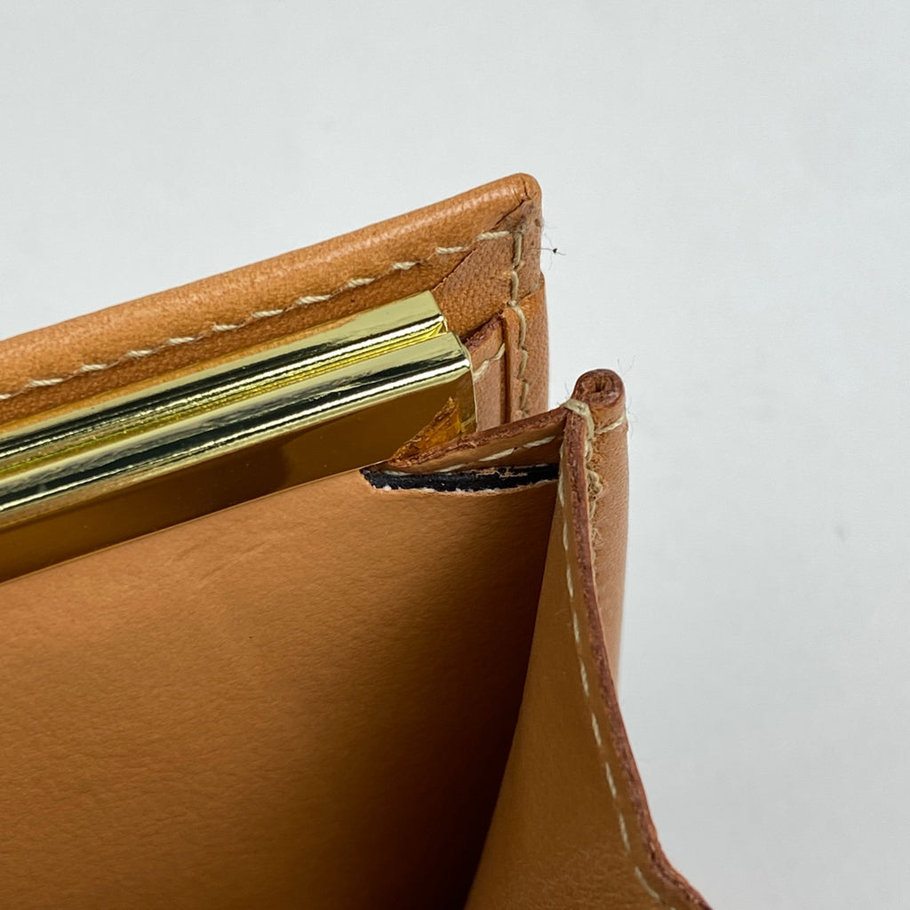 セリーヌ マカダム柄 二つ折り 長財布 札入れ 小銭入れ がま口 長財布 コーティングキャンバス ブラウン レディース 【中古】brbag