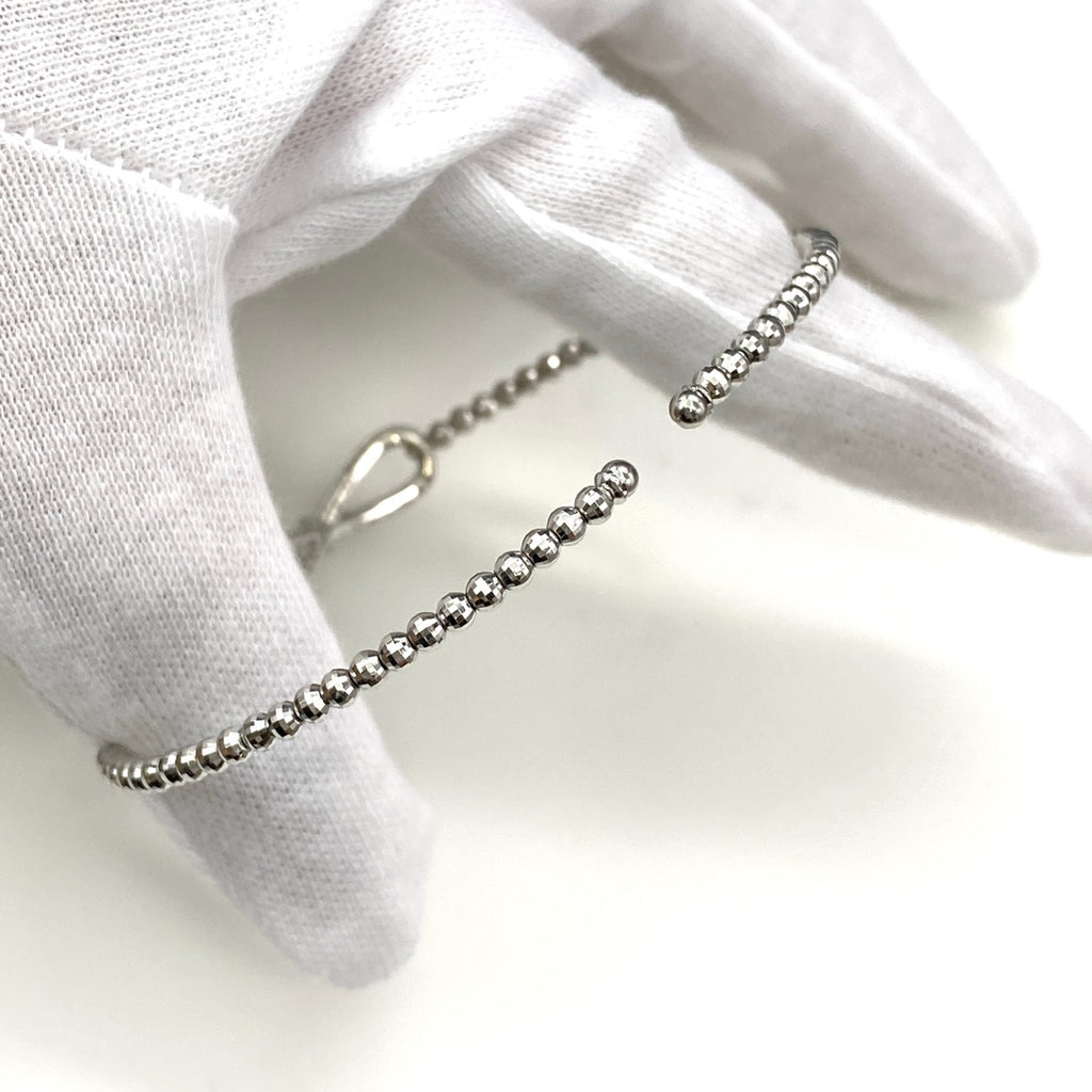 メレダイヤ デザインバングル プラチナ 腕輪 ブレスレット Pt900 Pt850 ダイヤモンド レディース 【中古】nbjwl