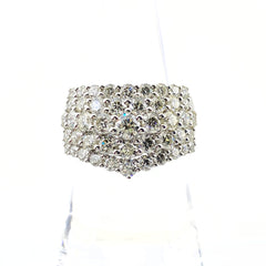 GSTV メレダイヤ デザインリング プラチナ 指輪 リング 15号 Pt950 ダイヤモンド レディース 【中古】brjwl