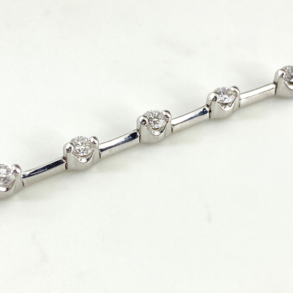 メレダイヤ デザインブレスレット WG ホワイトゴールド 腕輪 ブレスレット K18 WG ダイヤモンド レディース 【中古】nbjwl