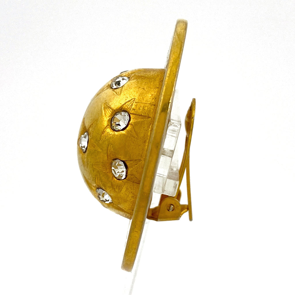 セリーヌ ロゴ ラインストーン イヤリング スターボール イヤリング GP ゴールド レディース 【中古】bracc