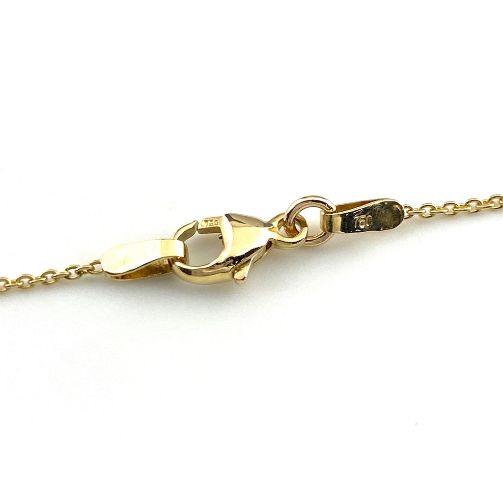 ハートモチーフ デザインネックレス YG イエローゴールド ペンダント メレダイヤ ネックレス K18 750 ダイヤモンド レディース 【中古】nbjwl