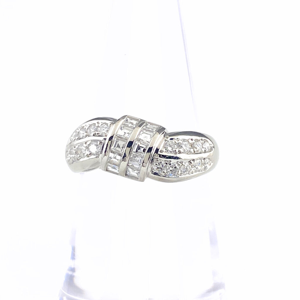 メレダイヤ デザインリング プラチナ 指輪 リング 13.5号 Pt900 ダイヤモンド レディース 【中古】nbjwl