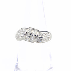 メレダイヤ デザインリング プラチナ 指輪 リング 13.5号 Pt900 ダイヤモンド レディース 【中古】nbjwl