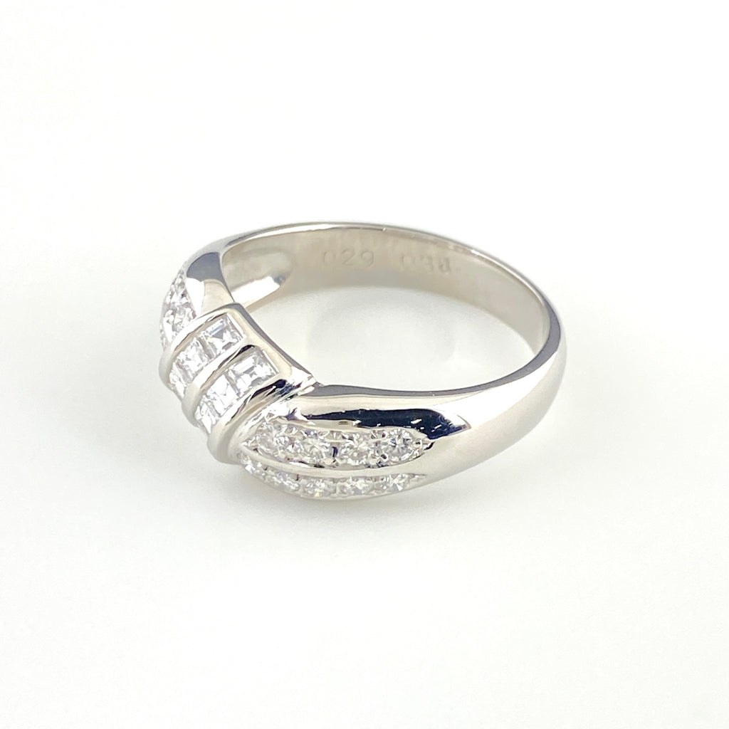 メレダイヤ デザインリング プラチナ 指輪 リング 13.5号 Pt900 ダイヤモンド レディース 【中古】nbjwl