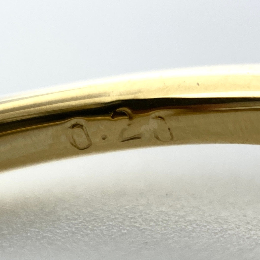 フラワーモチーフ デザインリング YG イエローゴールド 指輪 メレダイヤ 花 リング 11号 K18 ダイヤモンド レディース 【中古】nbjwl