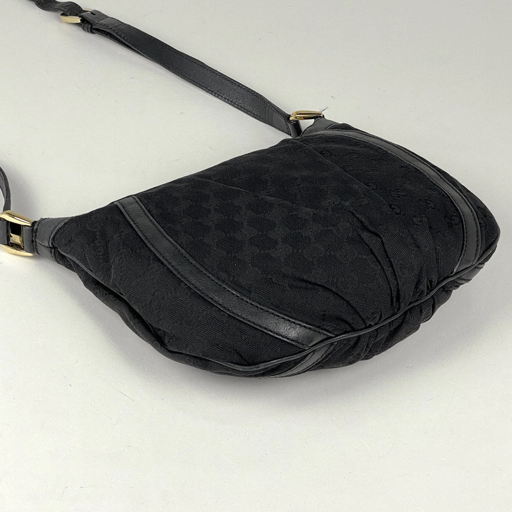 グッチ GG柄 ショルダーバッグ アビー ショルダーバッグ GGキャンバス ブラック 203257 レディース 【中古】brbag