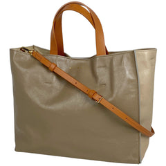 マルニ ミュゼオ トートバッグ ソフト スモール 2WAY ショルダーバッグ トートバッグ レザー ベージュ ブラウン レディース 【中古】brbag