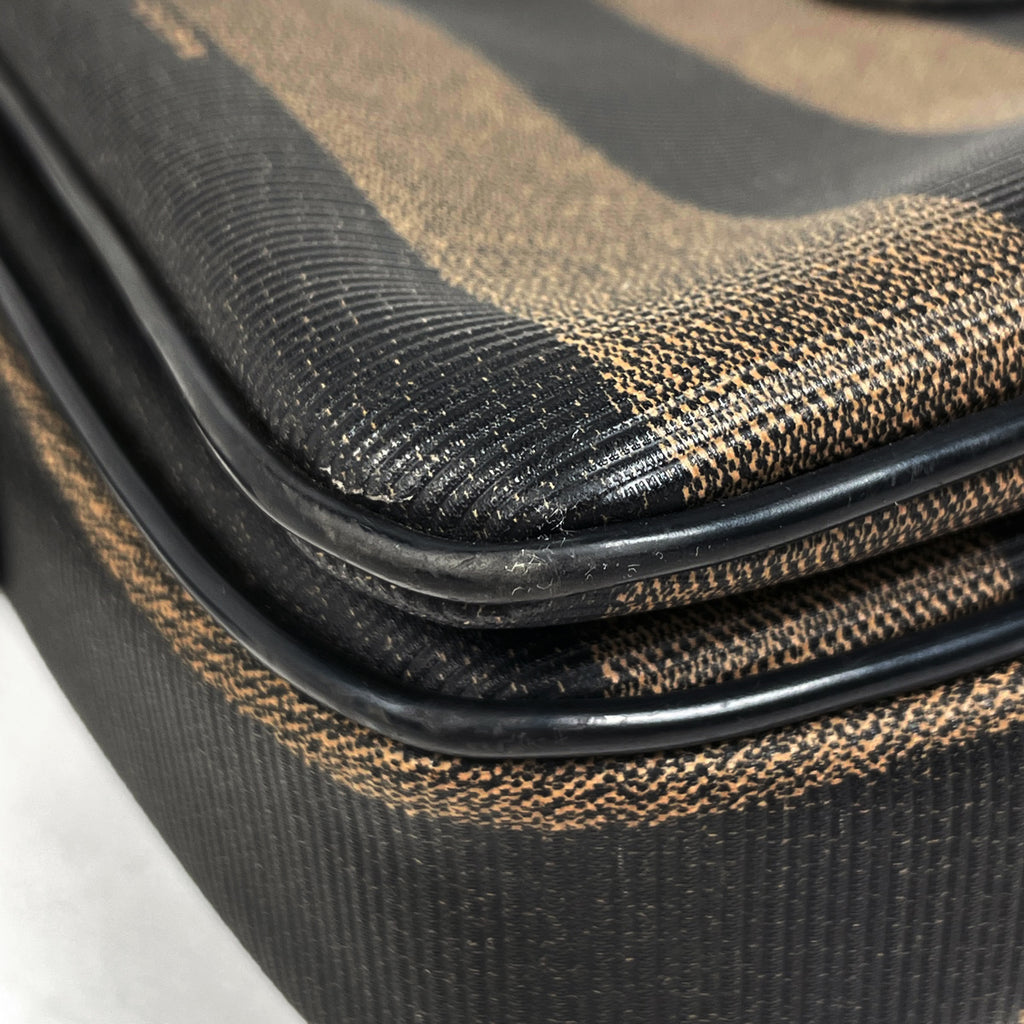 【ジャンク品】フェンディ ペカン柄 ショルダーバッグ 斜め掛け ショルダーバッグ コーティングキャンバス ブラック ブラウン レディース 【中古】brbag
