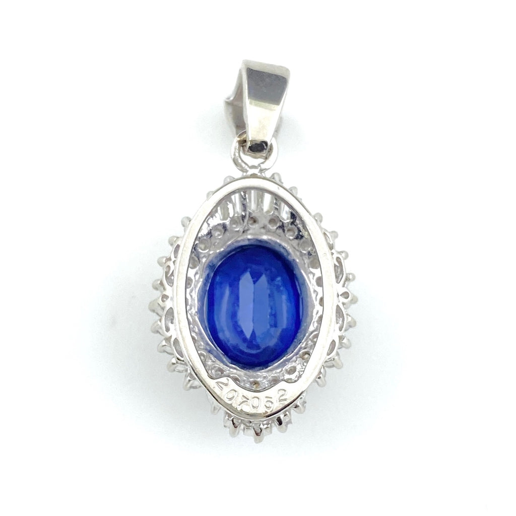 サファイア デザインペンダントトップ プラチナ メレダイヤ ペンダントトップ Pt900 サファイア ダイヤモンド レディース 【中古】nbjwl