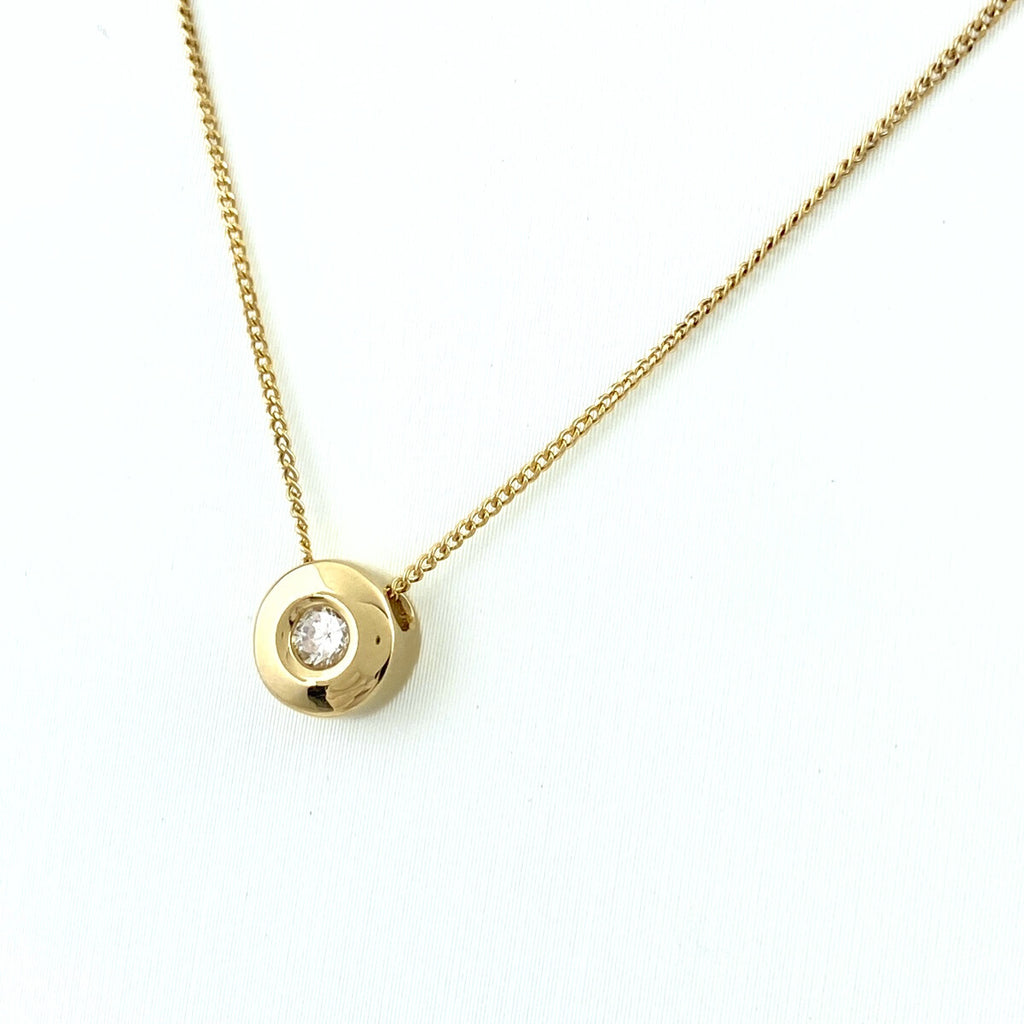 メレダイヤ デザインネックレス YG イエローゴールド ペンダント ネックレス K18 ダイヤモンド レディース 【中古】nbjwl