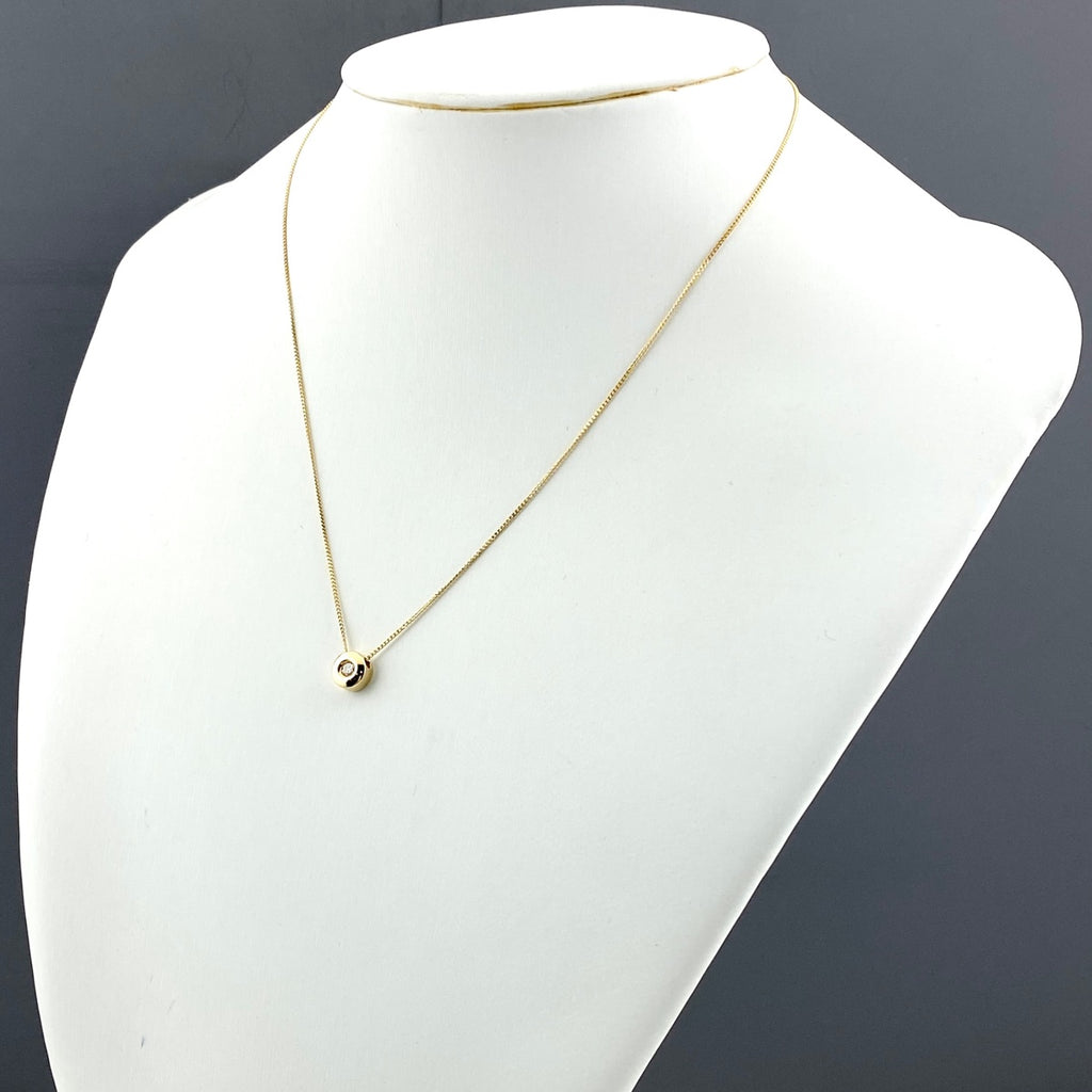 メレダイヤ デザインネックレス YG イエローゴールド ペンダント ネックレス K18 ダイヤモンド レディース 【中古】nbjwl