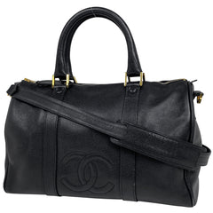 シャネル ココマーク ハンドバッグ 2WAY ショルダーバッグ ボストンバッグ ハンドバッグ キャビアスキン ブラック レディース 【中古】brbag