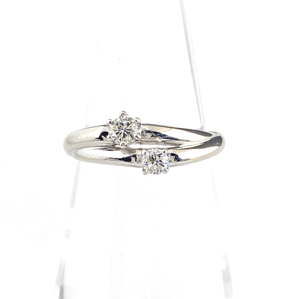 メレダイヤ デザインリング プラチナ 指輪 リング 9号 Pt900 ダイヤモンド レディース 【中古】nbjwl