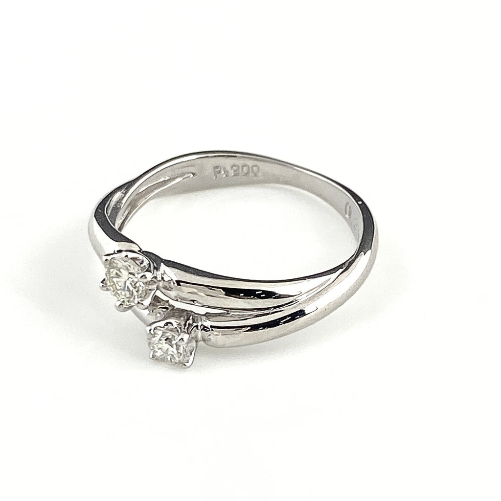 メレダイヤ デザインリング プラチナ 指輪 リング 9号 Pt900 ダイヤモンド レディース 【中古】nbjwl