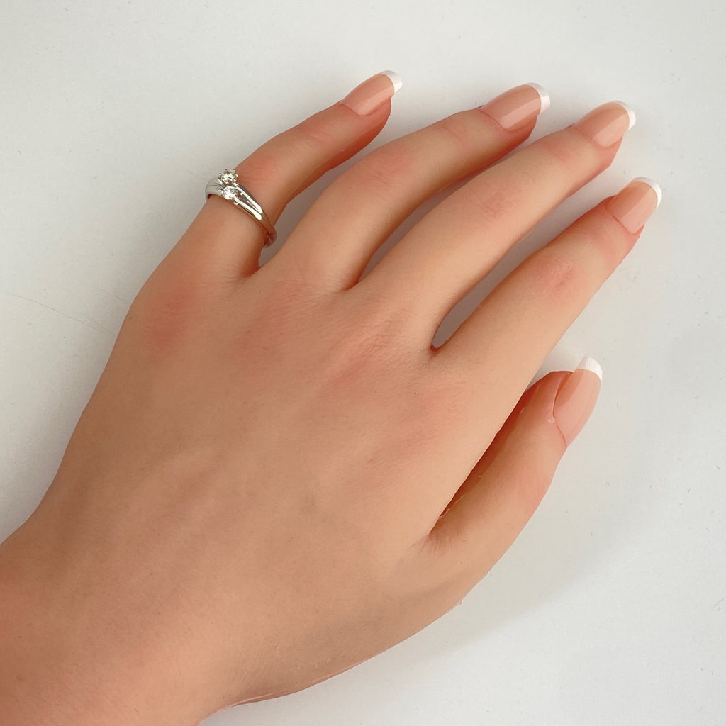 メレダイヤ デザインリング プラチナ 指輪 リング 9号 Pt900 ダイヤモンド レディース 【中古】nbjwl