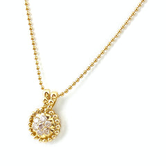 メレダイヤ デザインネックレス YG イエローゴールド ペンダント ネックレス K18 750 ダイヤモンド レディース 【中古】nbjwl