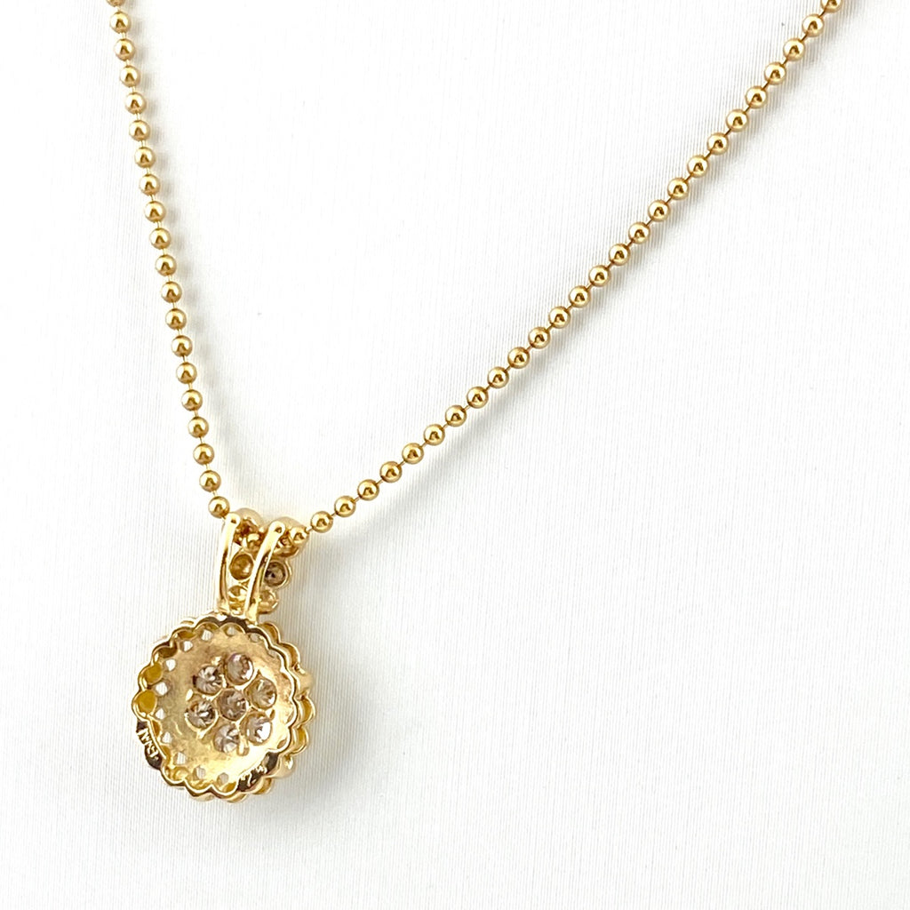メレダイヤ デザインネックレス YG イエローゴールド ペンダント ネックレス K18 750 ダイヤモンド レディース 【中古】nbjwl