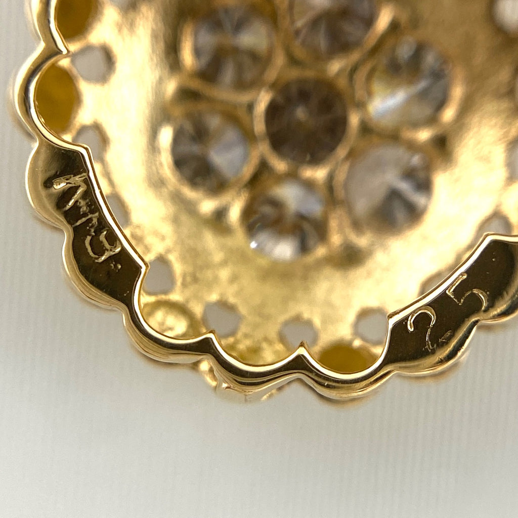 メレダイヤ デザインネックレス YG イエローゴールド ペンダント ネックレス K18 750 ダイヤモンド レディース 【中古】nbjwl