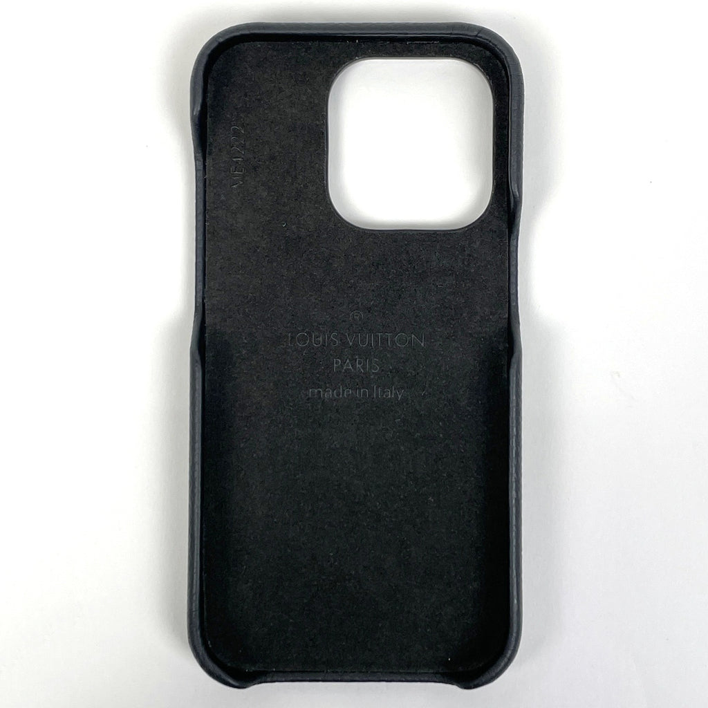 ルイ・ヴィトン iPhone バンパー 14 PRO スマホケース スマホカバー 携帯電話ケース モノグラムリバース レザー ブラウン ノワール(ブラック) M81999 レディース 【中古】brbag